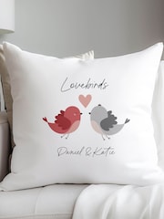 Personalised Lovebirds 100% Cotton Cushion by Koko Blossom - Image 2 of 3