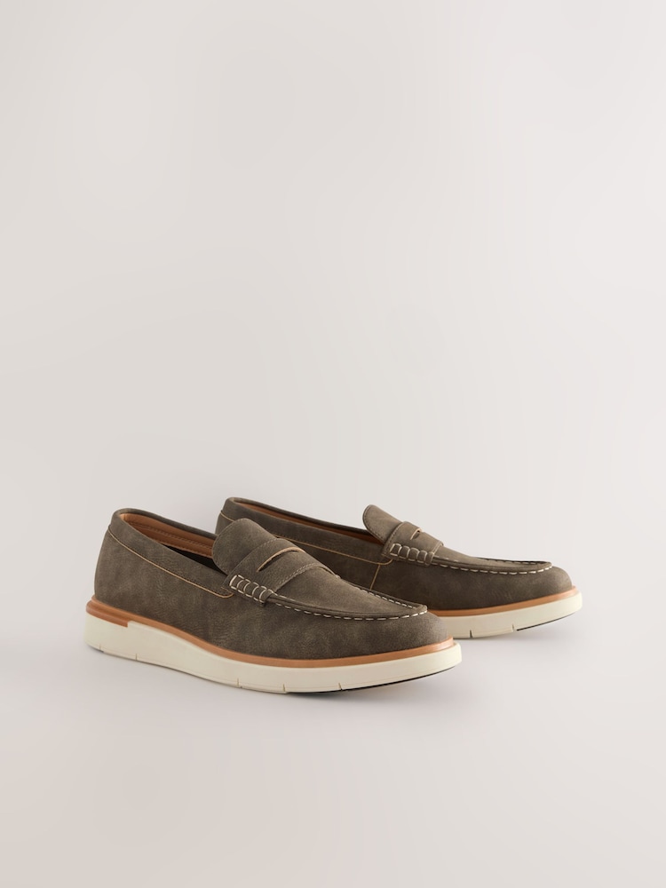 Brown Wedge Loafers - Image 1 of 6