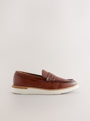 Tan Brown Wedge Loafers - Image 2 of 7