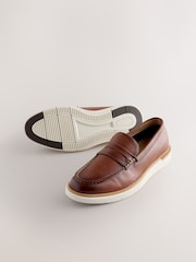 Tan Brown Wedge Loafers - Image 3 of 7