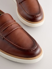 Tan Brown Wedge Loafers - Image 4 of 7