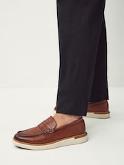Tan Brown Wedge Loafers - Image 7 of 7