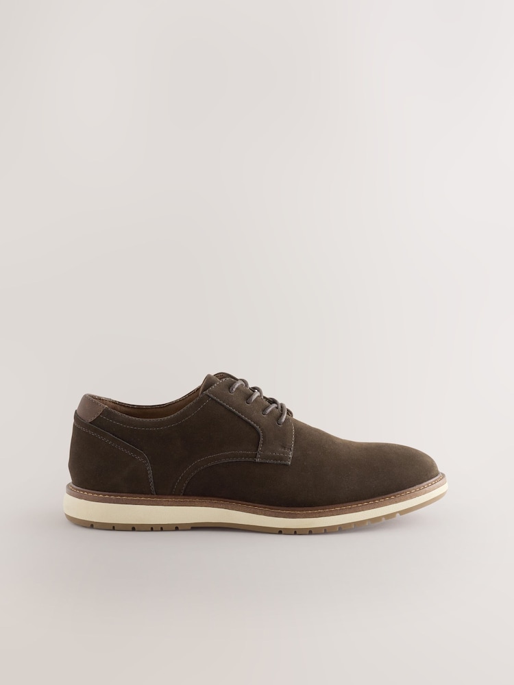 Brown Wedge Derby Shoes - Image 2 of 6