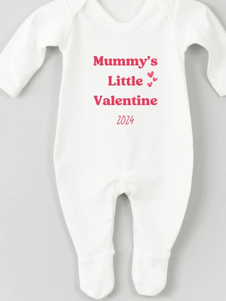 Personalised Little Valentine 100% Cotton Sleepsuit by Koko Blossom - Image 2 of 3