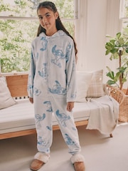 Blue Lilo & Stitch Fleece All-In-One (3-16yrs) - Image 1 of 9
