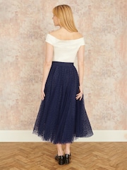 Yumi Blue Mesh Tulle Skirt - Image 2 of 5
