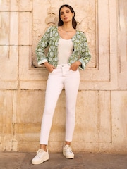 Yumi Green Animal Reversible Quilted 100% Cotton Jacket - Image 1 of 5