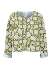 Yumi Green Animal Reversible Quilted 100% Cotton Jacket - Image 4 of 5