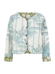 Yumi Green Animal Reversible Quilted 100% Cotton Jacket - Image 5 of 5
