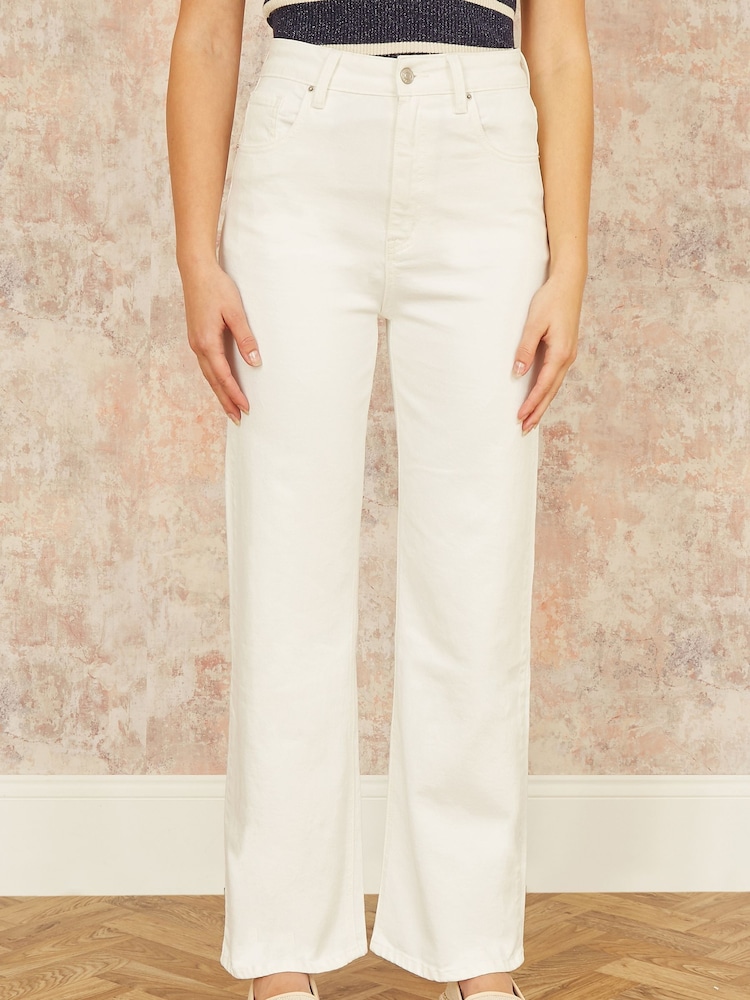Yumi White Wide Leg High Waist Jeans - Image 1 of 3
