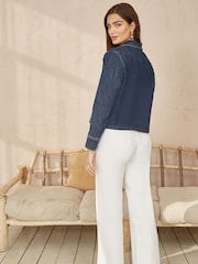 Yumi Blue Denim Jacket With Patch Pockets - Image 3 of 4