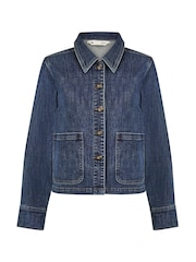 Yumi Blue Denim Jacket With Patch Pockets - Image 4 of 4