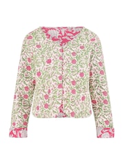 Yumi White Off Animal Reversible Quilted 100% Cotton Jacket - Image 5 of 5