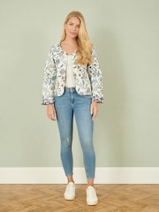 Yumi White cream Animal Reversible Quilted 100% Cotton Jacket - Image 2 of 5