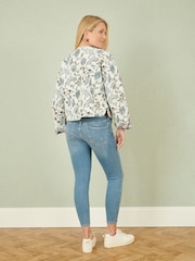 Yumi White cream Animal Reversible Quilted 100% Cotton Jacket - Image 3 of 5