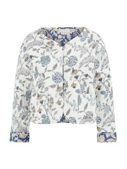 Yumi White cream Animal Reversible Quilted 100% Cotton Jacket - Image 5 of 5