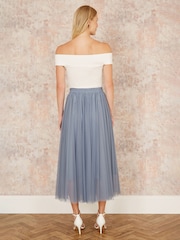 Yumi Light Blue Mesh Tulle Skirt - Image 2 of 4
