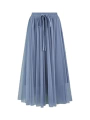Yumi Light Blue Mesh Tulle Skirt - Image 4 of 4