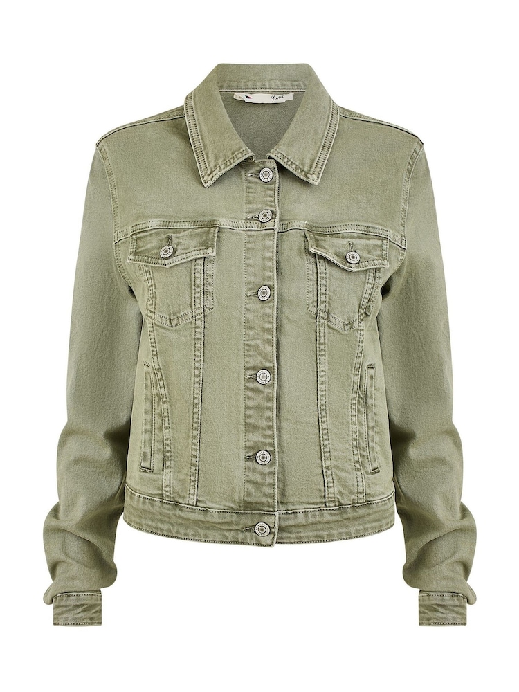 Yumi Green Stretch Cotton Denim Jacket - Image 4 of 4