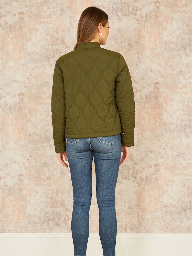 Yumi Green Short Quilted Jacket - Image 3 of 5