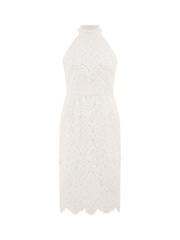 Yumi Cream Lace Halter Neck Dress - Image 5 of 5