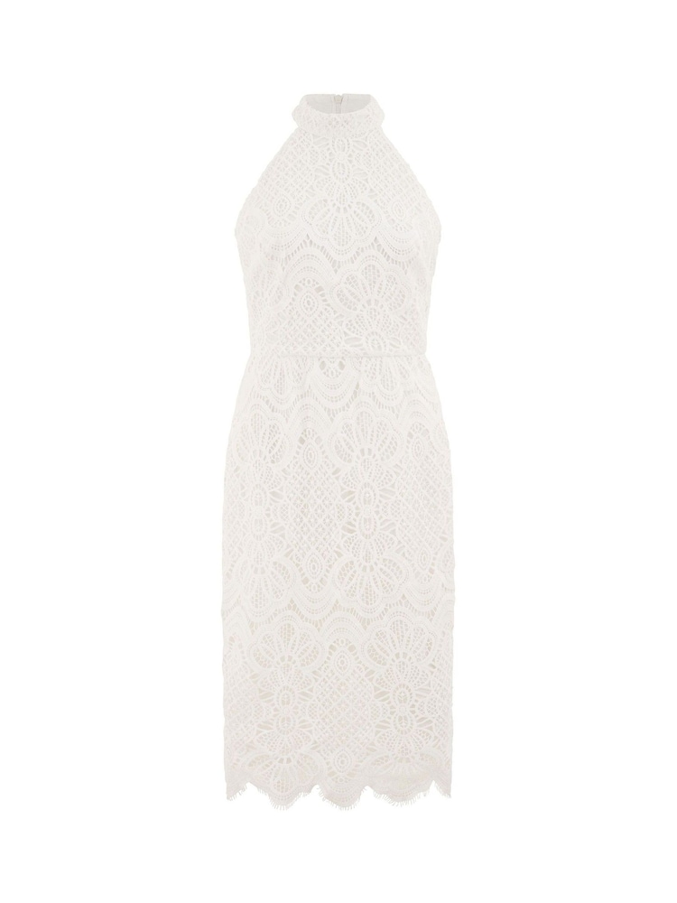 Yumi Cream Lace Halter Neck Dress - Image 5 of 5