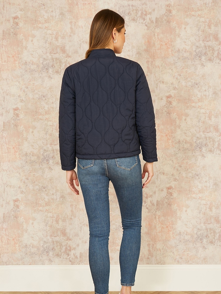 Yumi Blue Short Quilted Jacket - Image 3 of 5