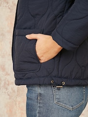 Yumi Blue Short Quilted Jacket - Image 4 of 5