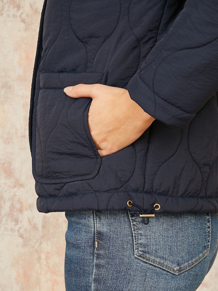 Yumi Blue Short Quilted Jacket - Image 4 of 5