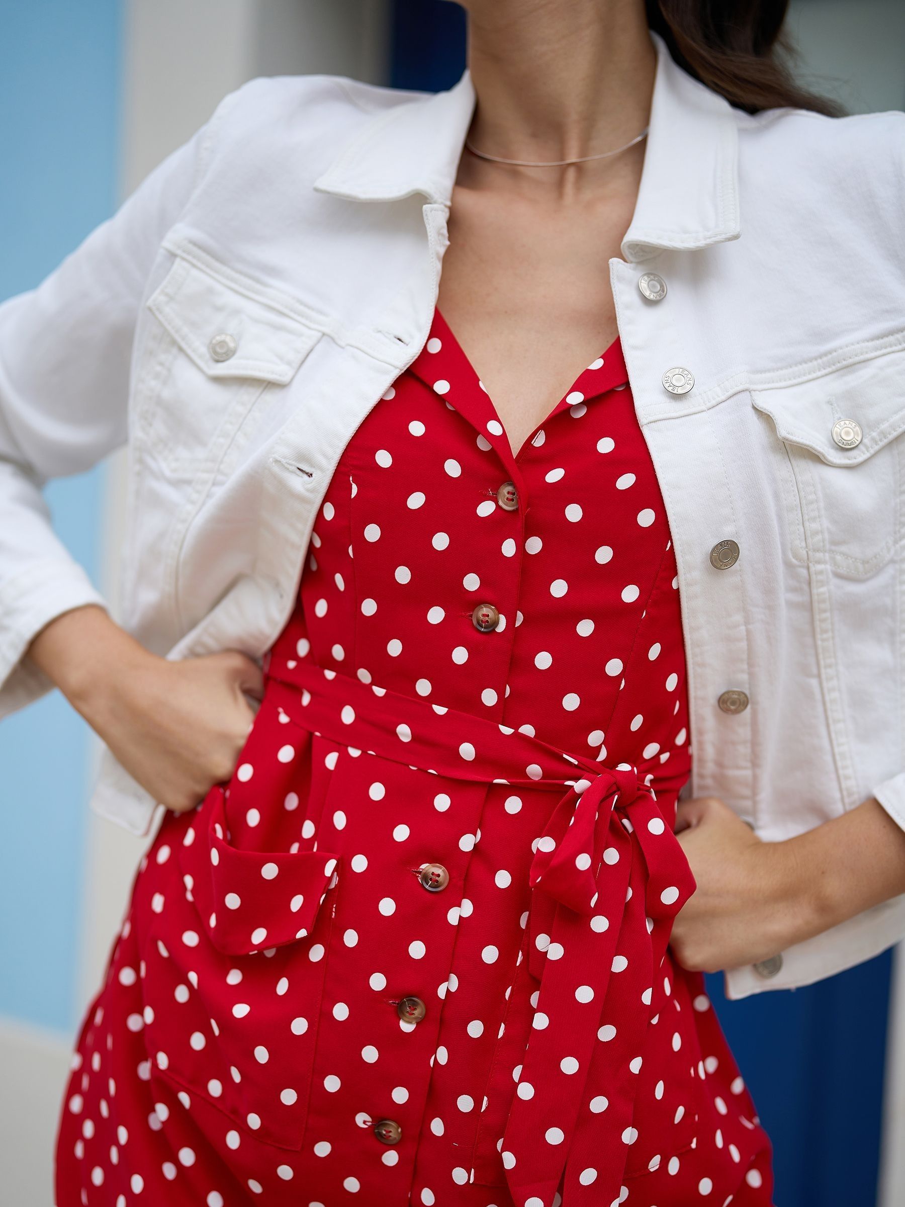 Buy Yumi White Stretch Cotton Denim Jacket from Next Romania