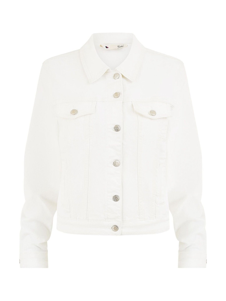 Yumi White Stretch Cotton Denim Jacket - Image 5 of 5
