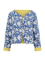 Yumi Blue Animal Reversible Quilted 100% Cotton Jacket - Image 5 of 5