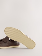 Brown Embossed Tassel Loafers - Image 5 of 5