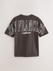 Brown San Francisco Relaxed Fit Graphic Print Heavy Weight T-Shirt - Image 6 of 8
