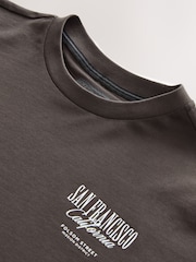 Brown San Francisco Relaxed Fit Graphic Print Heavy Weight T-Shirt - Image 8 of 8