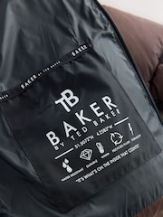 Baker by Ted Baker Shower Resistant Colourblock Padded Brown/Black Coat - Image 11 of 11
