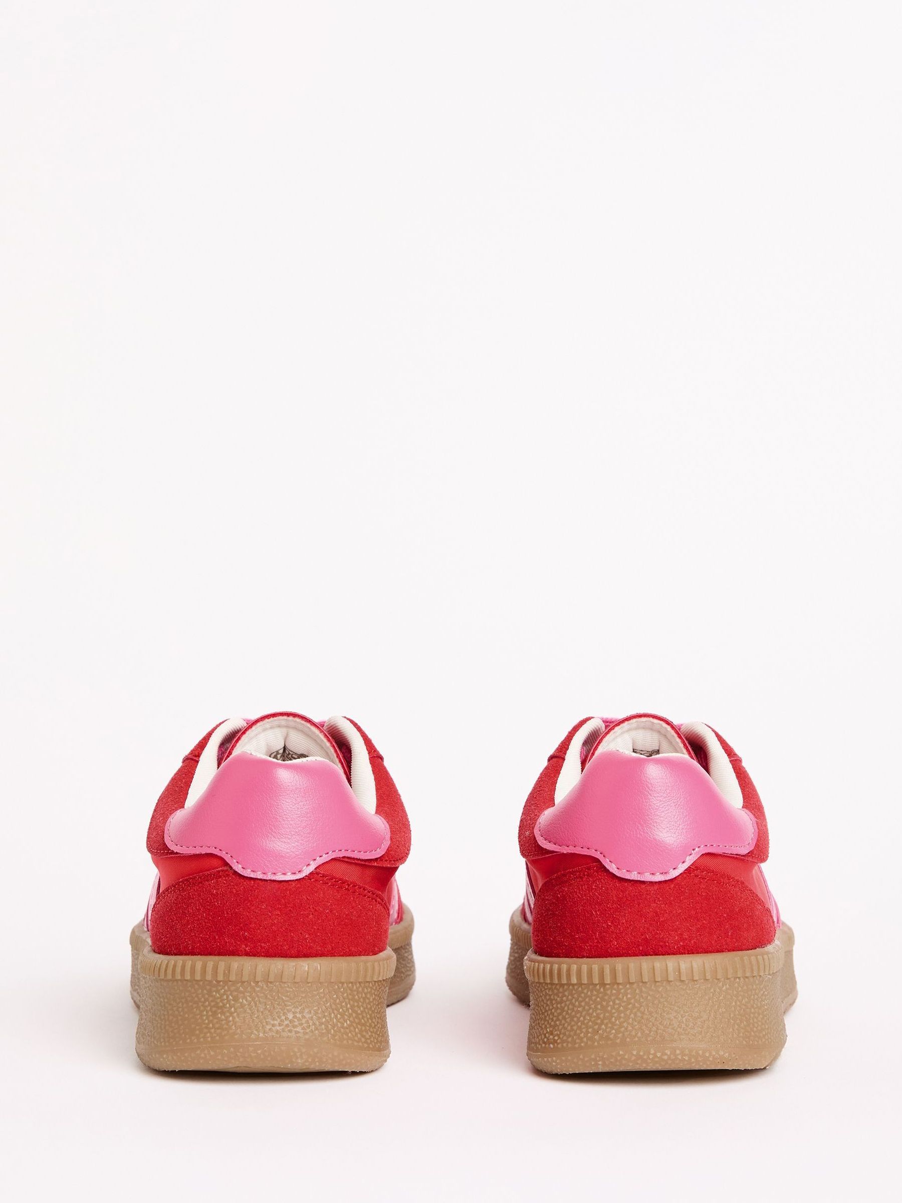 Buy Friends Like These Red Pink Standard Fit Lace Up Retro Gumsole