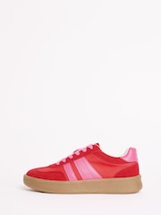 Vermelho Rosa - Friends Like These tênis esportivos retrô Gumsole com cadarço - Imagem 4 de 5