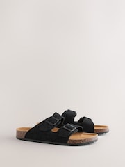 Taupe Two Buckle Embossed Sandals - Image 2 of 6