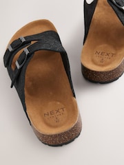 Taupe Two Buckle Embossed Sandals - Image 4 of 6