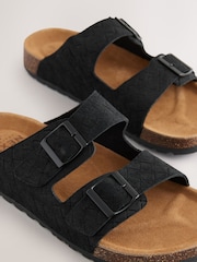 Taupe Two Buckle Embossed Sandals - Image 5 of 6
