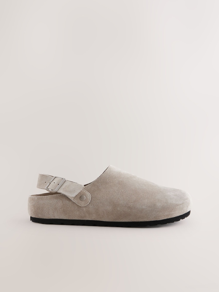 Taupe Closed Toe Back Strap Mules - Image 2 of 6