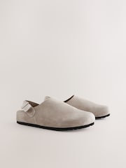 Taupe Closed Toe Back Strap Mules - Image 3 of 6