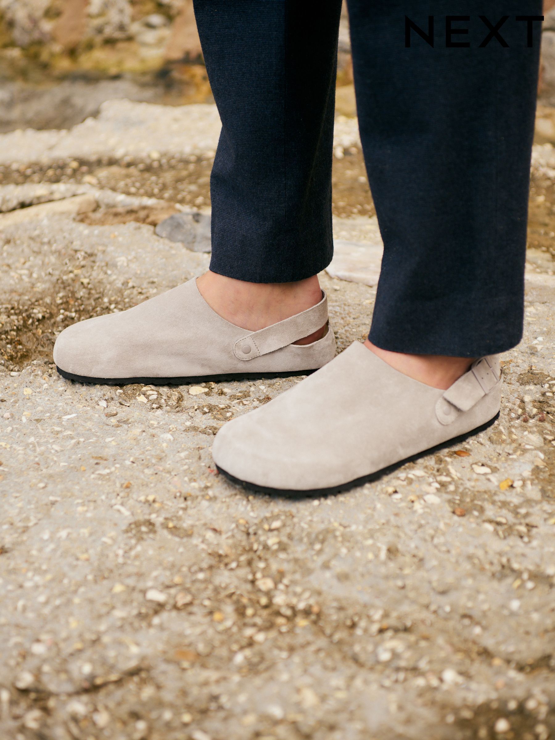 Buy Taupe Closed Toe Back Strap Mules from Next USA