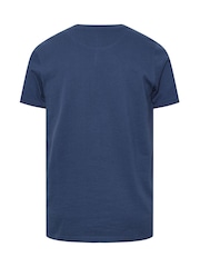 أزرق - BadRhino Big & Tall Seersucker Textured 100% Cotton T-Shirt - صورة 5 من 6