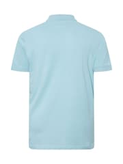 BadRhino Big & Tall Blue Plain Pique 100% Cotton Polo Shirt - Image 5 of 5