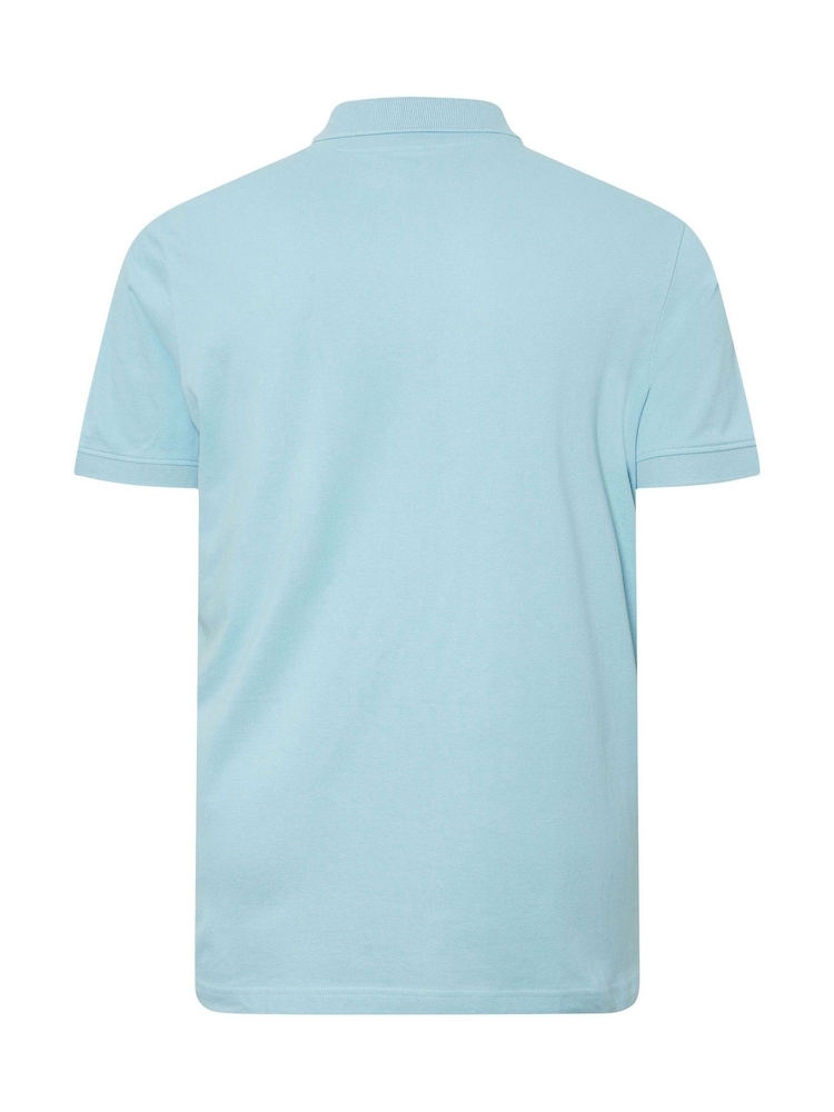 BadRhino Big & Tall Blue Plain Pique 100% Cotton Polo Shirt - Image 5 of 5