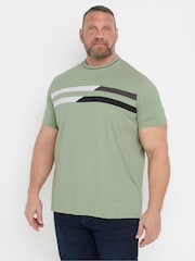 BadRhino Big & Tall Green Cut & Sew 100% Cotton T-Shirt - Image 1 of 7