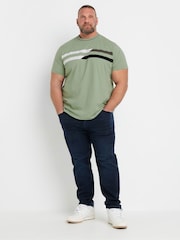BadRhino Big & Tall Green Cut & Sew 100% Cotton T-Shirt - Image 3 of 7
