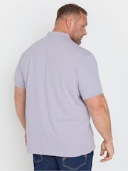 BadRhino Big & Tall Purple Plain Pique 100% Cotton Polo Shirt - Image 3 of 6